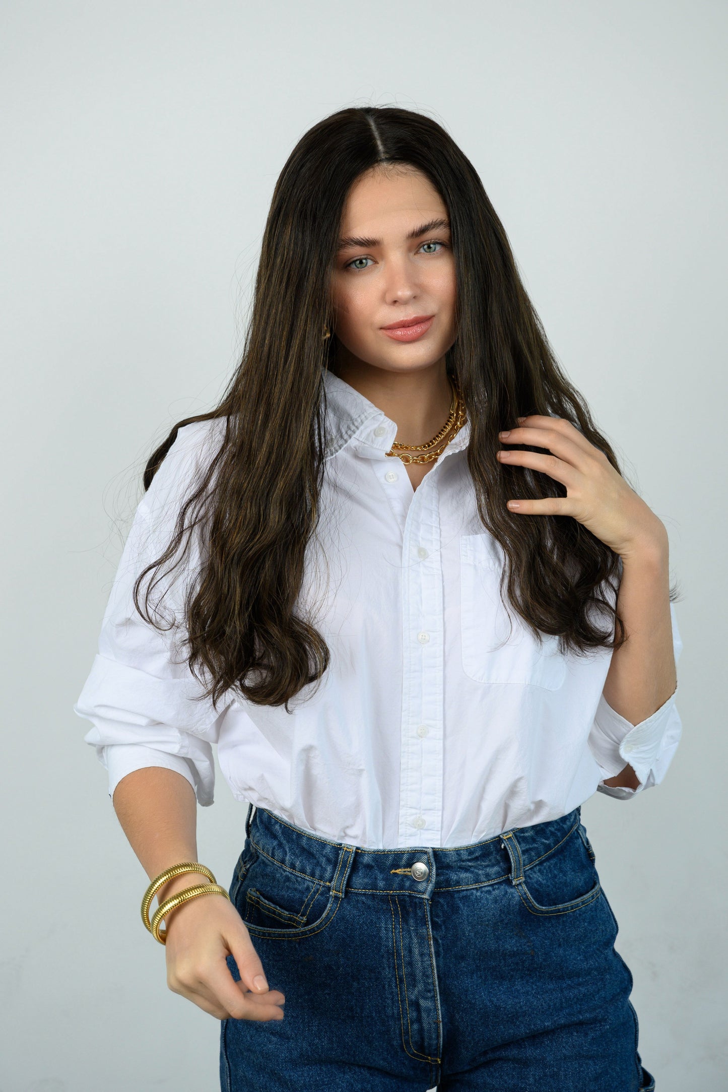 24” 3/6 M seamless lace front wavy